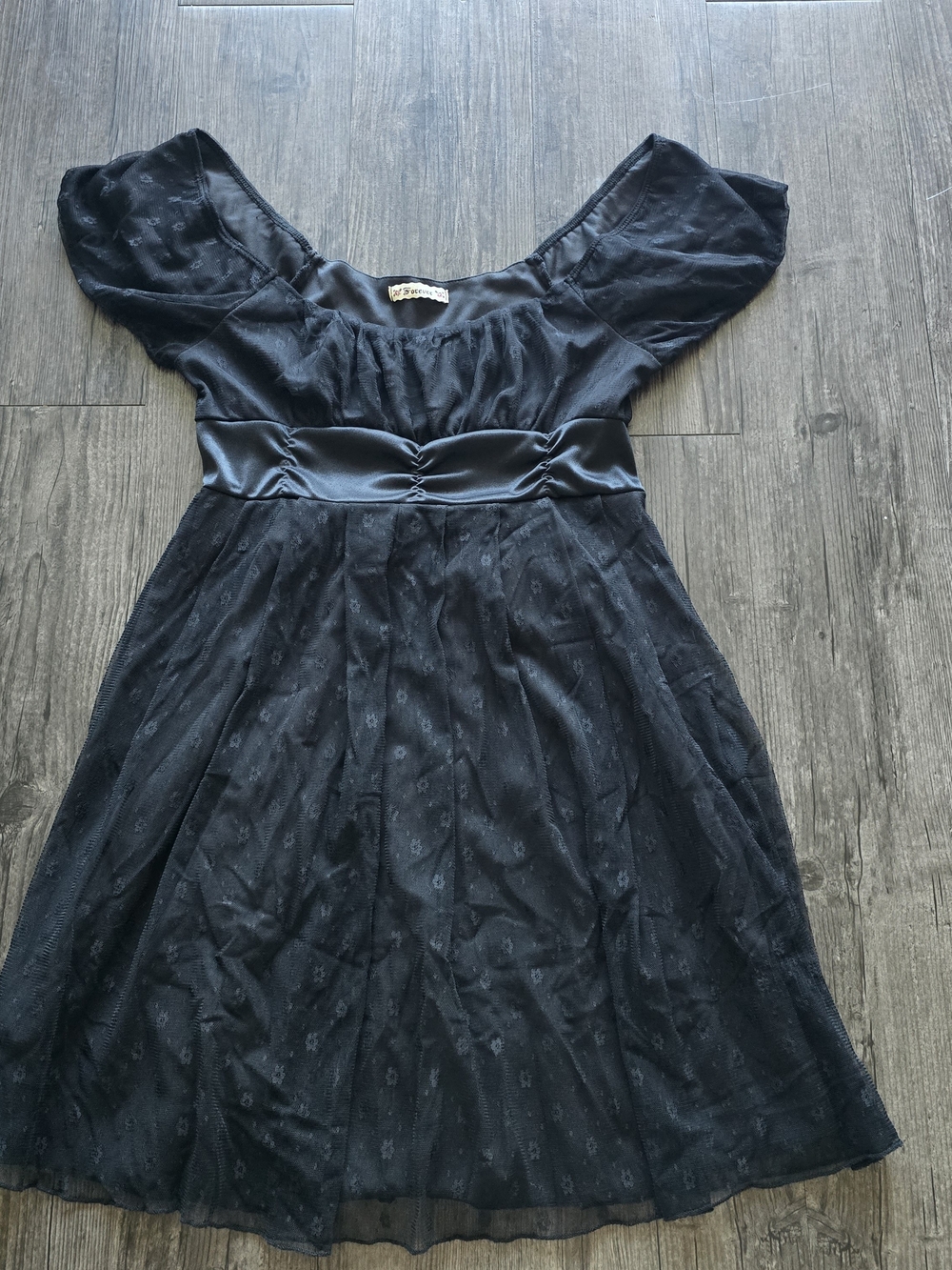 Forever 21 Black Floral Mesh Lace Dress Whimsigoth M